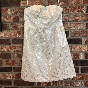 Strapless Metallic Cocktail Dress